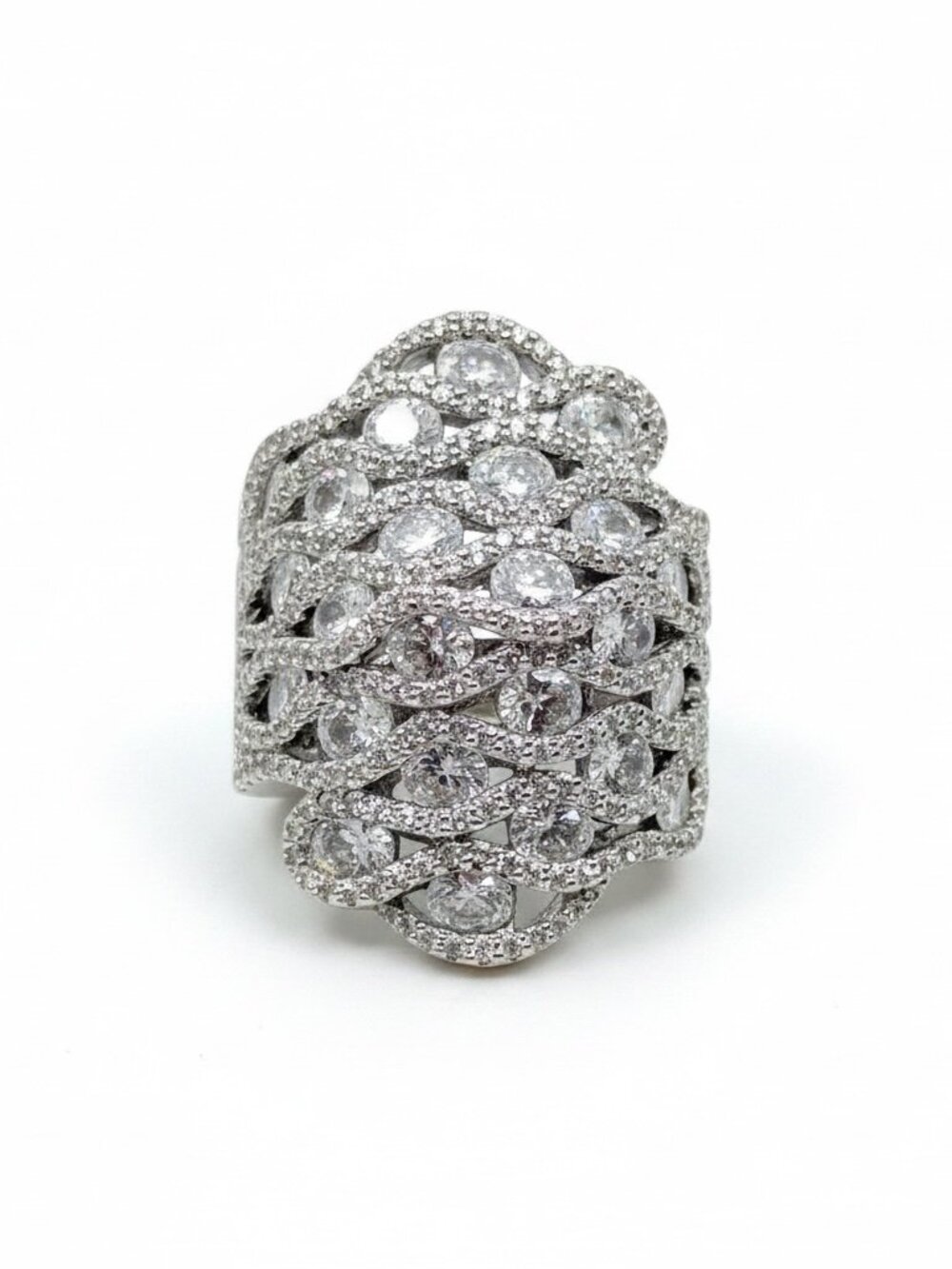 FZN 925 sterling silver Cubic Zirconia cocktail ring - GM1243